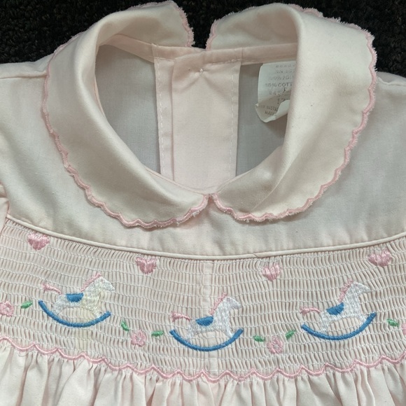 Vintage Baby Girl One-Piece Light Pink Jumpsuit Jumper w/Booties 6-9 mo 90's Y2K - Picture 3 of 14